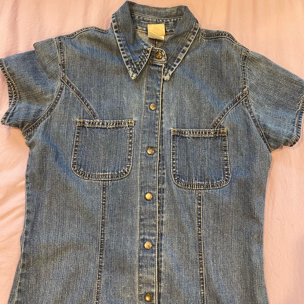 Vintage Button Denim Dress